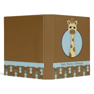Safari Giraffe Personalized Baby Book binder