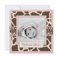 Safari Girl Announcement Square invitation