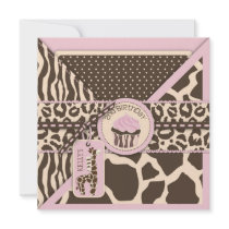 Safari Girl Birthday Invite Card 2A