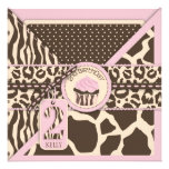 Safari Girl Birthday Invite Card 2B