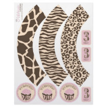 Safari Girl Cupcake Wrapper 3 Flyer Design