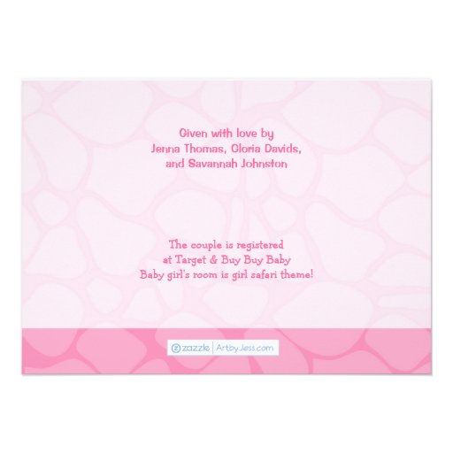 Safari Girl Customized Baby Shower Invitation