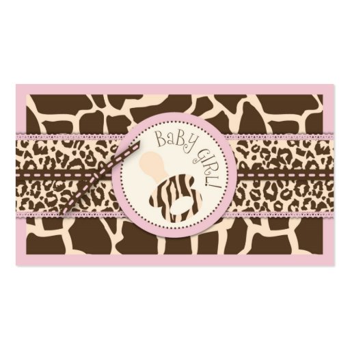 Safari Girl Gift Tag B3 Business Cards (back side)