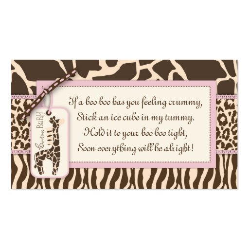 Safari Girl Gift Tag B3 Business Cards (front side)