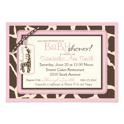 Safari Girl Invitation Card