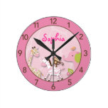 Safari Girl Jungle Personalized Nursery Wall Clock