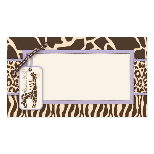 Safari Girl LAV Gift Tag 2 Business Cards (back side)