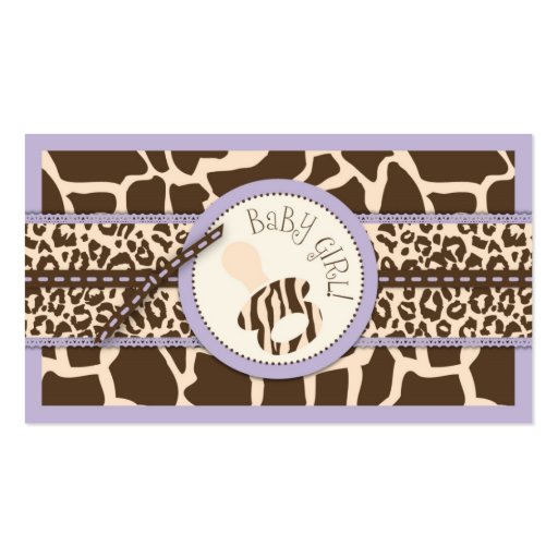 Safari Girl LAV Gift Tag 2 Business Cards (front side)