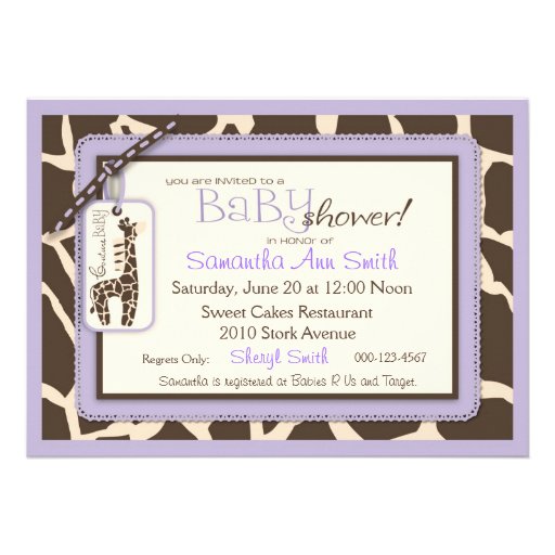 Safari Girl LAV Invitation Card 2