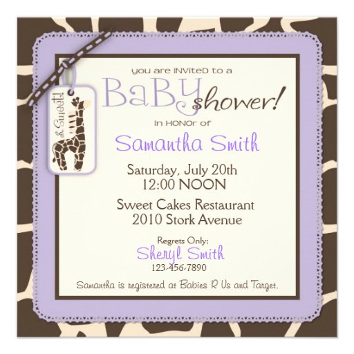 Safari Girl LAV Invitation Square 2