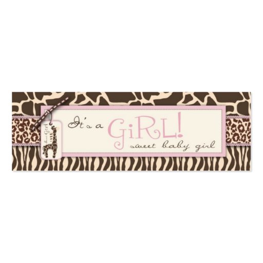Safari Girl Skinny Gift Tag Business Card Template