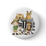 Safari Girl T-shirts and Gifts Button