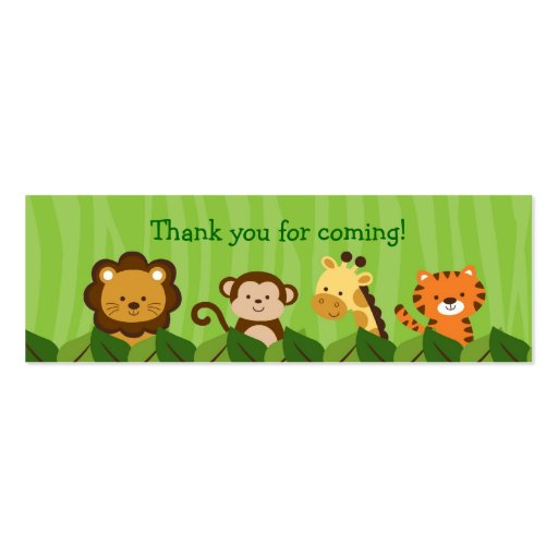 Safari Jungle Animal Goodie Bag Tags Gift Tags Business Cards (front side)