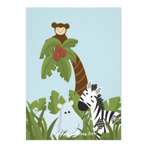 Safari Jungle Animal Kid Birthday Party Invitation