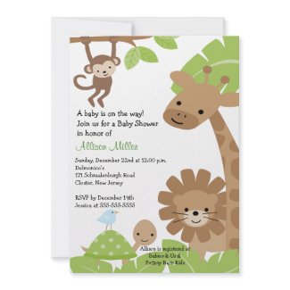 Safari Jungle Baby Animails Baby Shower Invitation invitation