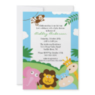 Safari Jungle Baby Animails Baby Shower Invitation invitation