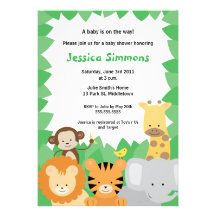 Safari Jungle Baby Shower - Boy/Girl Custom Invitation