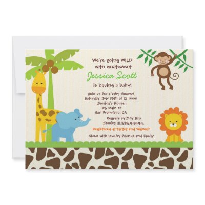 Safari Baby Shower Favors on Safari Jungle Zoo Baby Shower Invitations From Zazzle Com