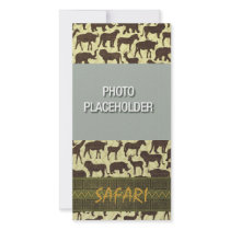 Safari Photocard Template Photo Greeting Card