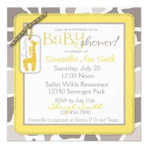 Safari Twins Invitation Square