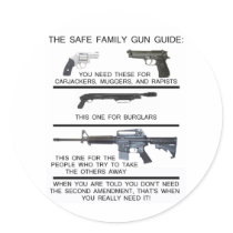 SAFE FAMILY GUN GUIDE ROUND STICKER