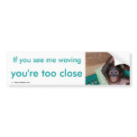 Safe, Friendly Driving Ape  Waving Hello bumper stickers
