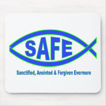 Safe with Christ Mouse Pads