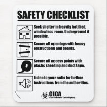 Safety Checklist for Zombie protection Mousepad