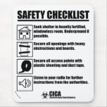 Safety Checklist for Zombie protection Mousepad