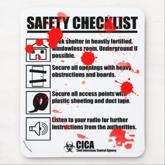 Safety Checklist with blood splatter mousepad