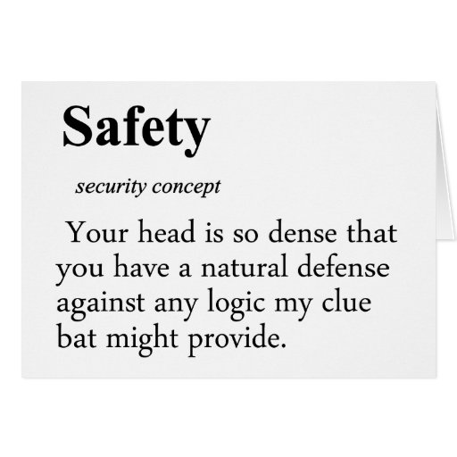 Safety Definition Card Zazzle