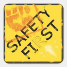 Safety First Square Stickers