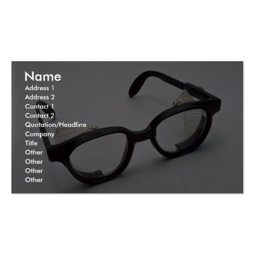 Safety glasses business cards