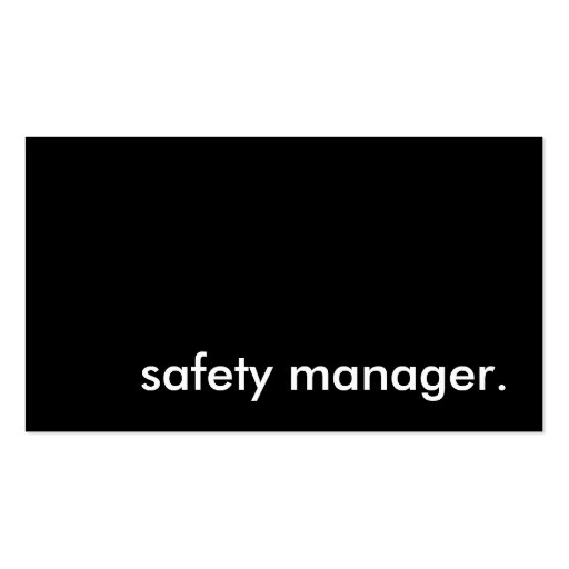 safety manager. business card template