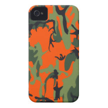 Safety Orange and Green Camo iPhone 4 Case-Mate Cases