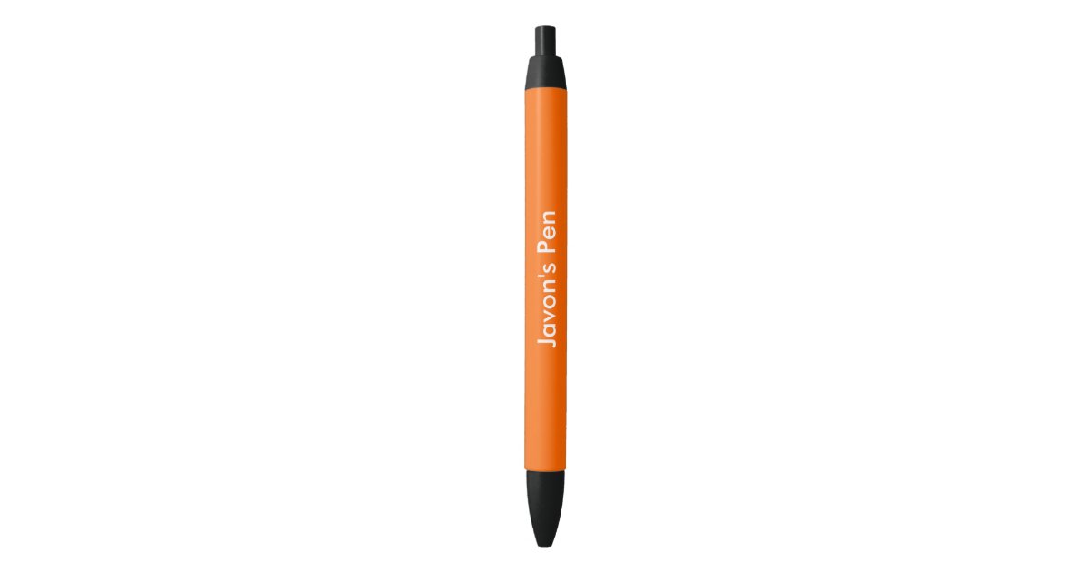Safety Orange Personalized Black Ink Pen Zazzle