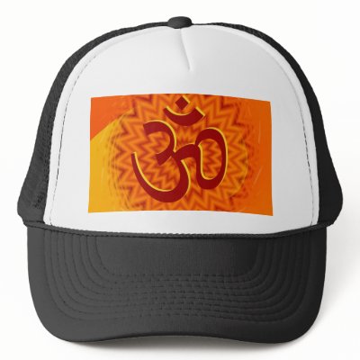 Saffrom Yellow Om Trucker Hats by Deepsy
