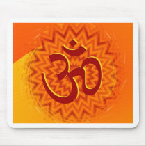 Saffrom Yellow Om mousepads by Deepsy Saffrom Yellow Om mousepads