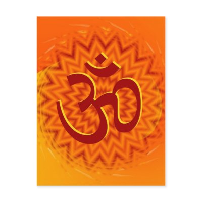 Saffrom Yellow Om Postcards by Deepsy