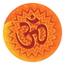 Saffrom Yellow Om stickers by Deepsy Saffrom Yellow Om stickers