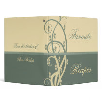 Sage and Canary Vine Recipe Book Vinyl Binders
