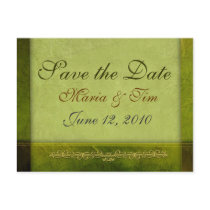 Sage and forest green save the date template - postcards by aslentz Sage and forest green save the date template - postcards