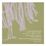 Sage and Lavender Willow Tree Wedding Invitation