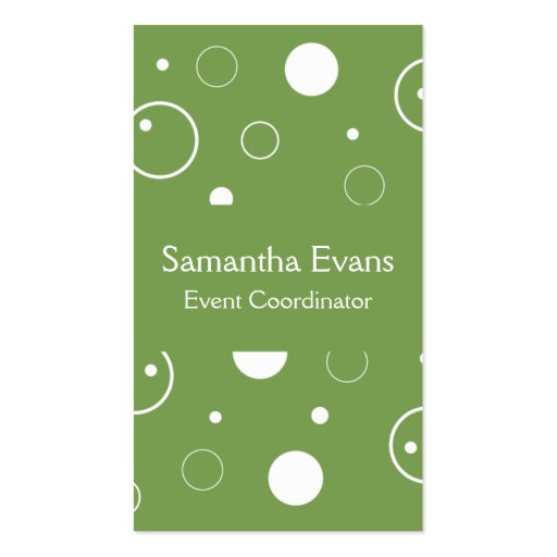Sage and White Bubbles Business Card