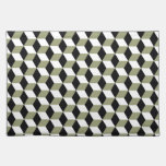 Sage Black & White 3D Cubes Pattern placemats
