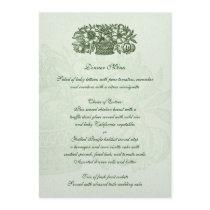 Sage Classic Flower Basket Menu Personalized Invites