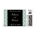 Sage Damask Wedding postage