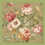 Sage Floral Roses Print