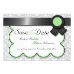 Sage & Gray Damask Save the Date Announcements
