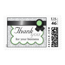 Sage & Gray Damask "Thank you for your business" Stamps